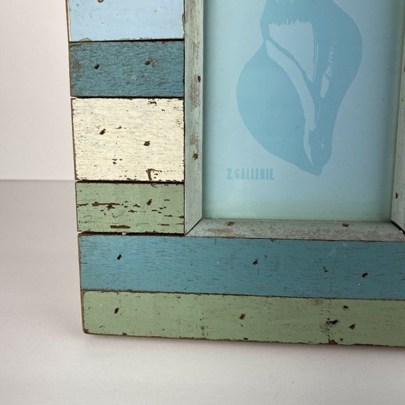 Z Gallerie 4 x 6 Picture Frame Distressed Painted Wooden Beach Ocean Theme - Picture 6 of 10
